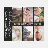 おじい最高のカスタムちゃんの写真孫の名前 フリースブランケット (正面(横))