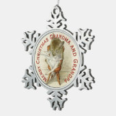 おじい読ちゃんの新聞 スノーフレークピューターオーナメント (右)