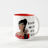 「おじぎをしたら戻ってくるよ」 ツートーンマグカップ (正面右)