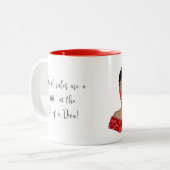 「おじぎをしたら戻ってくるよ」 ツートーンマグカップ (正面左)