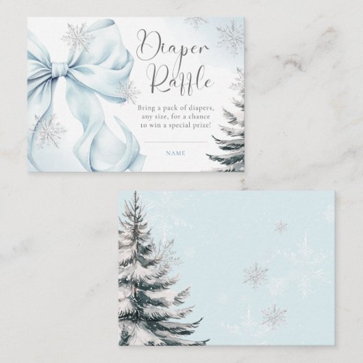 おじぎをする外の赤ちゃんシャワーおむつラッフル エンクロージャーカード (正面/裏面)