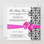 おじぎ付きダマスクアクセント付き招待状[ピンク] 招待状 (裏面)