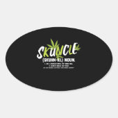 おじさんおもしろいウィードスモーカースケル叔父の恋人ギフト 楕円形シール (正面)