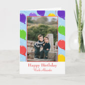 おじさんお誕生日おめでとうバルーン写真 カード (正面)