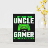 おじさんとゲーマーに2つのタイトル ハッピーファザーズデー カード (黄色い花)