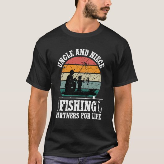 おじさんと姪の釣り仲間 Tシャツ (正面)