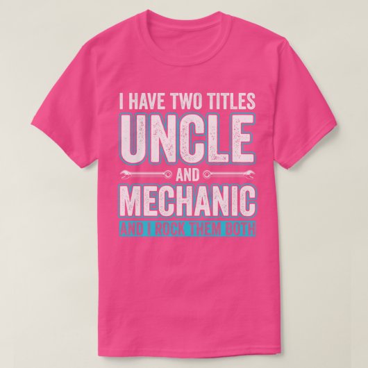 おじさんと整備士おもしろいガレージ固定sおじさん tシャツ (デザイン正面)