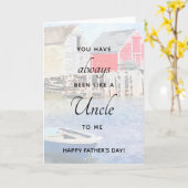 おじさんのような魚釣りシャックス父の日 カード (黄色い花)