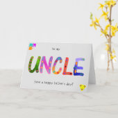 おじさんはっきりした幾何学父の日のグリーティングカード カード (黄色い花)