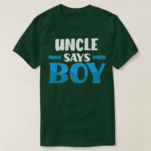 おじさんは男の子の性別がパーティーを明かす Tシャツ (デザイン正面)