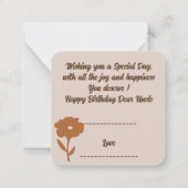 おじさんへお誕生日おめでとう ノートカード (裏面)