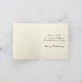 おじさんサムの感謝祭の挨拶 ヴィンテージ カード (内部)