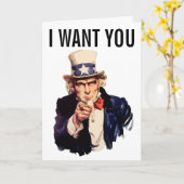 おじさんサムの誕生日カード、ユーモア カード (黄色い花)