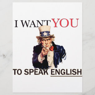 おじさんサムは、英語を話してほしいと言った チラシ