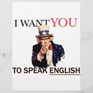 おじさんサムは、英語を話してほしいと言った チラシ