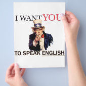 おじさんサムは、英語を話してほしいと言った チラシ (手)