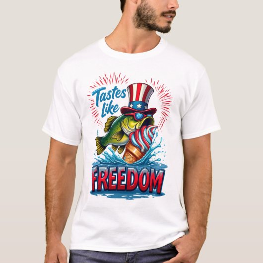 おじさんサムバスは自由の味がする Tシャツ (正面)