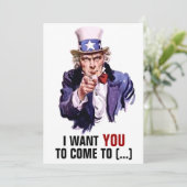 おじさんサム「あなたが欲しい」カスタマイズ可能 招待状 (スタンド正面)