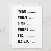 おじさんサム「あなたが欲しい」カスタマイズ可能 招待状 (裏面)