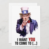 おじさんサム「あなたが欲しい」カスタマイズ可能 招待状 (正面/裏面)