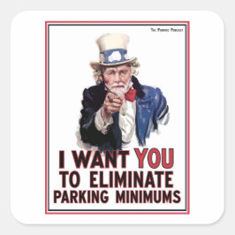 おじさんショップお願いステッカー スクエアシール