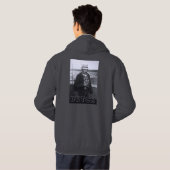 おじさんバッチ – メンズフード付きスウェットシャツ パーカ (裏面フル)