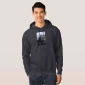 おじさんバッチ – メンズフード付きスウェットシャツ パーカ (正面フル)