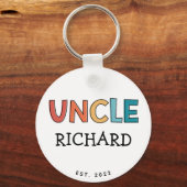 おじさんパーソナライズされたレトロギフトおじさん設立 キーホルダー (正面)