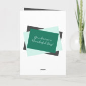 おじさん写真名グレーグリーン誕生日 カード (裏面)