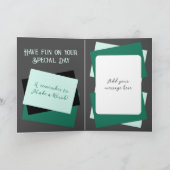 おじさん写真名グレーグリーン誕生日 カード (内部)