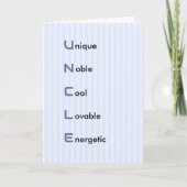 おじさん文字ブルーストライプ誕生日 カード (正面)