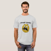 おじさん熱狂するハッピー顔と口ひげ Tシャツ (正面フル)