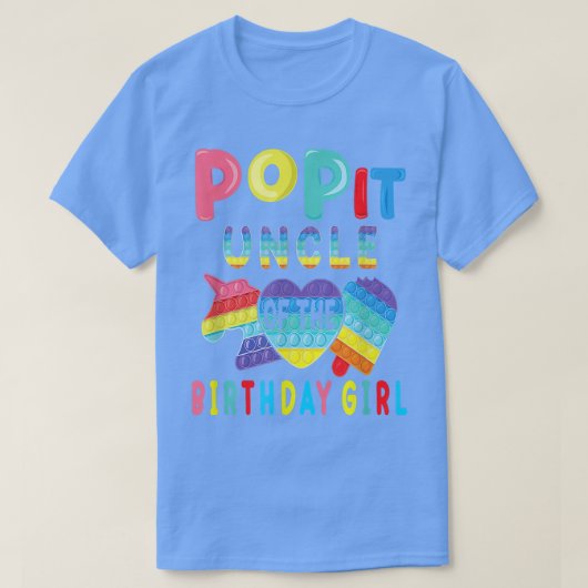 おじさん誕生日ガールイッポップ・アートのユニコーン誕生日 Tシャツ (デザイン正面)