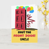 おじさん誕生日シャットザフロントドア カード (黄色い花)