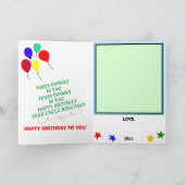 おじさん誕生日バルーンCupcakesストライプの名前 カード (内部)