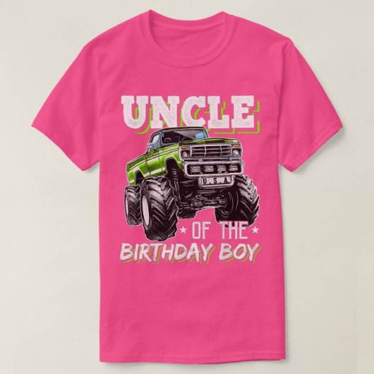 おじさん誕生日ボーイモンスタートラック誕生日P Tシャツ (デザイン正面)