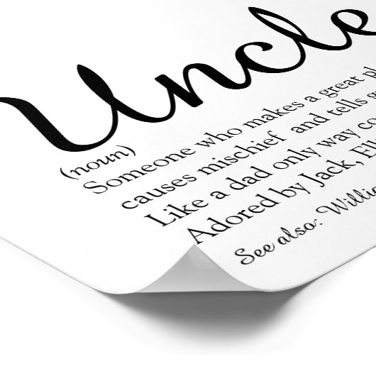 おじさん関数定義モダンおもしろいスクリプト ポスター (角)