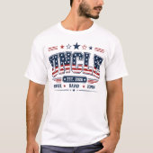 おじさん 創設 2026 アメリカ愛国 フラグ カスタム 子供 名前 Tシャツ (正面)