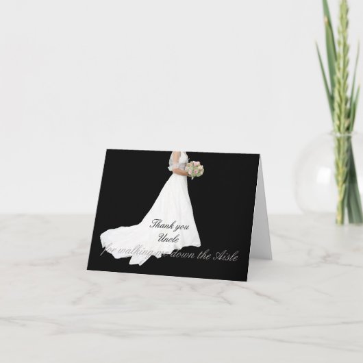 おじさん、結婚式の列を歩いてくれてありがとう サンキューカード (正面)