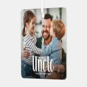 おじさ最高のんの写真のカスタム可愛い贈り物 メタルオーナメント (正面左)