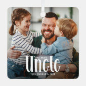 おじさ最高のんの写真のカスタム可愛い贈り物 メタルオーナメント (正面)