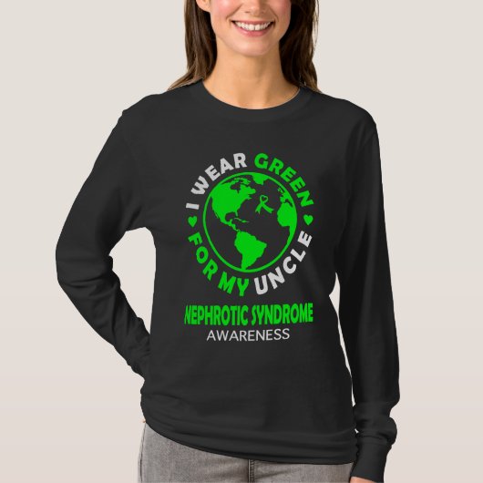 おじのネフローゼ症候群啓発でGREENを身に着ける Tシャツ (正面)