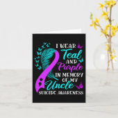 おじの自殺を記憶してターコイズパープルを着用 カード (黄色い花)