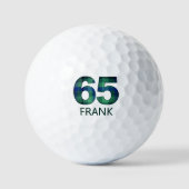 おじの65歳の誕生日に、緑青の65柄ギターのプレゼント ゴルフボール (正面)