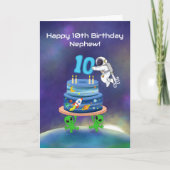 おじょうだい 10歳の誕生日おめでとう 宇宙飛行士 カード (正面)
