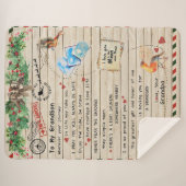 おじパーソナライズされたいちゃんから孫に手紙 シェルパブランケット (正面(横))