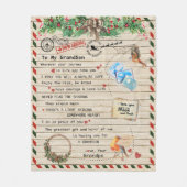 おじパーソナライズされたいちゃんから孫に手紙 フリースブランケット (正面)