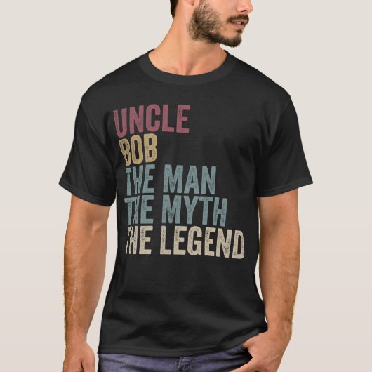 おじボブ 伝説の男 神話の父 プレミアム お父さん プレゼント Tシャツ (正面)