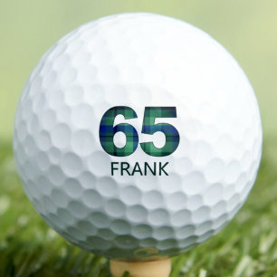 おじ様の65歳の誕生日プレゼントに ブルーグリーンのタータン柄 ゴルフボール