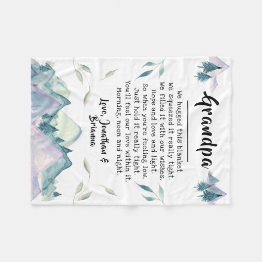 おじ考えるいちゃんの父の日 フリースブランケット (正面(横))